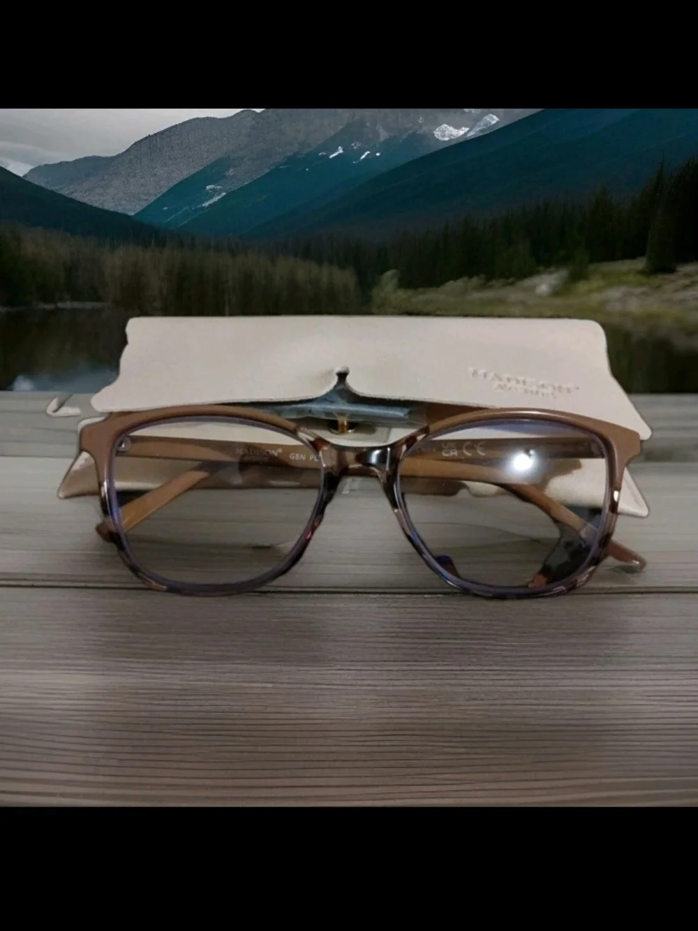 Madison Avenue Eyeglasses AU-0002R Frame Designer Khaki/Leopard print on bottom